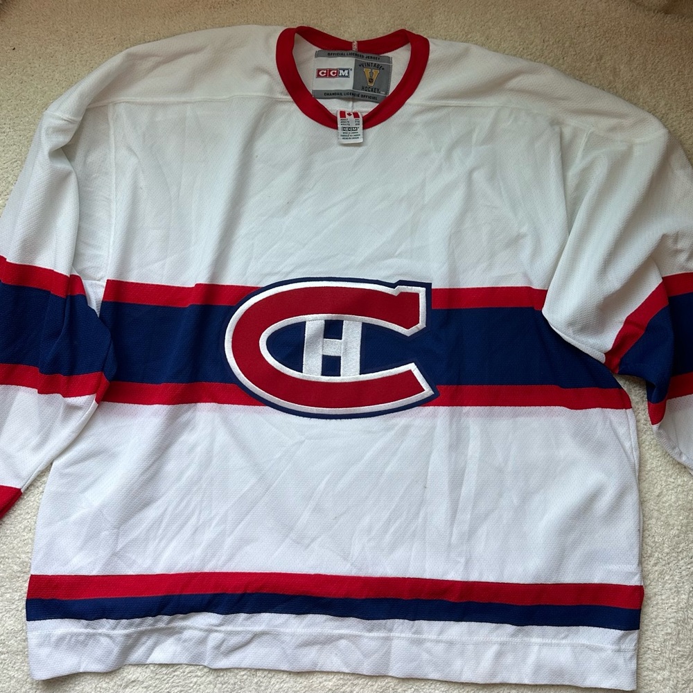 CCM White Montreal Canadians Jersey